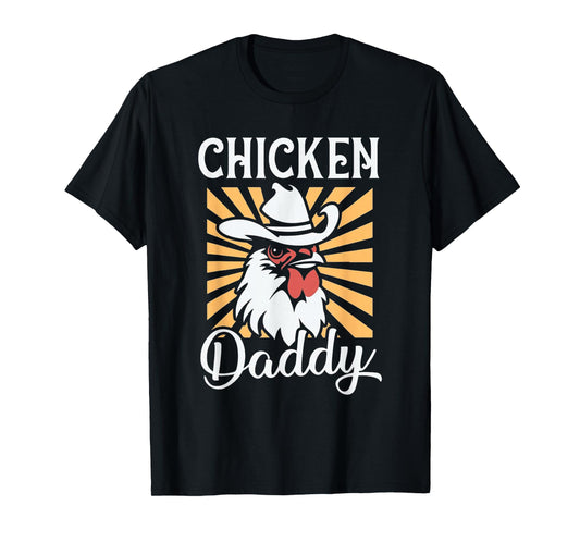 Chicken Daddy Vintage Poultry Farmer Funny Fathers Day Mens T-Shirt