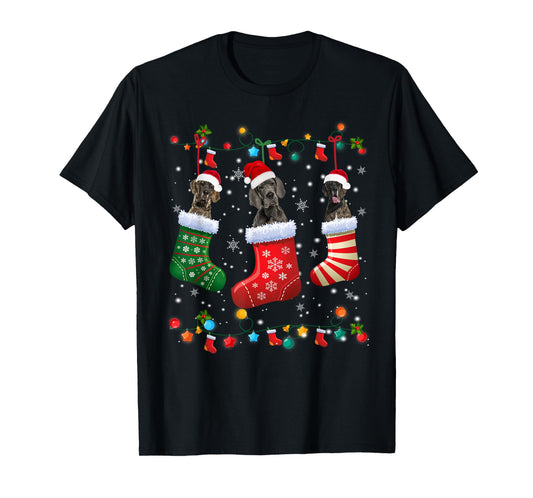 Great Dane Christmas Socks Funny Xmas Pajama Dog Lover T-Shirt