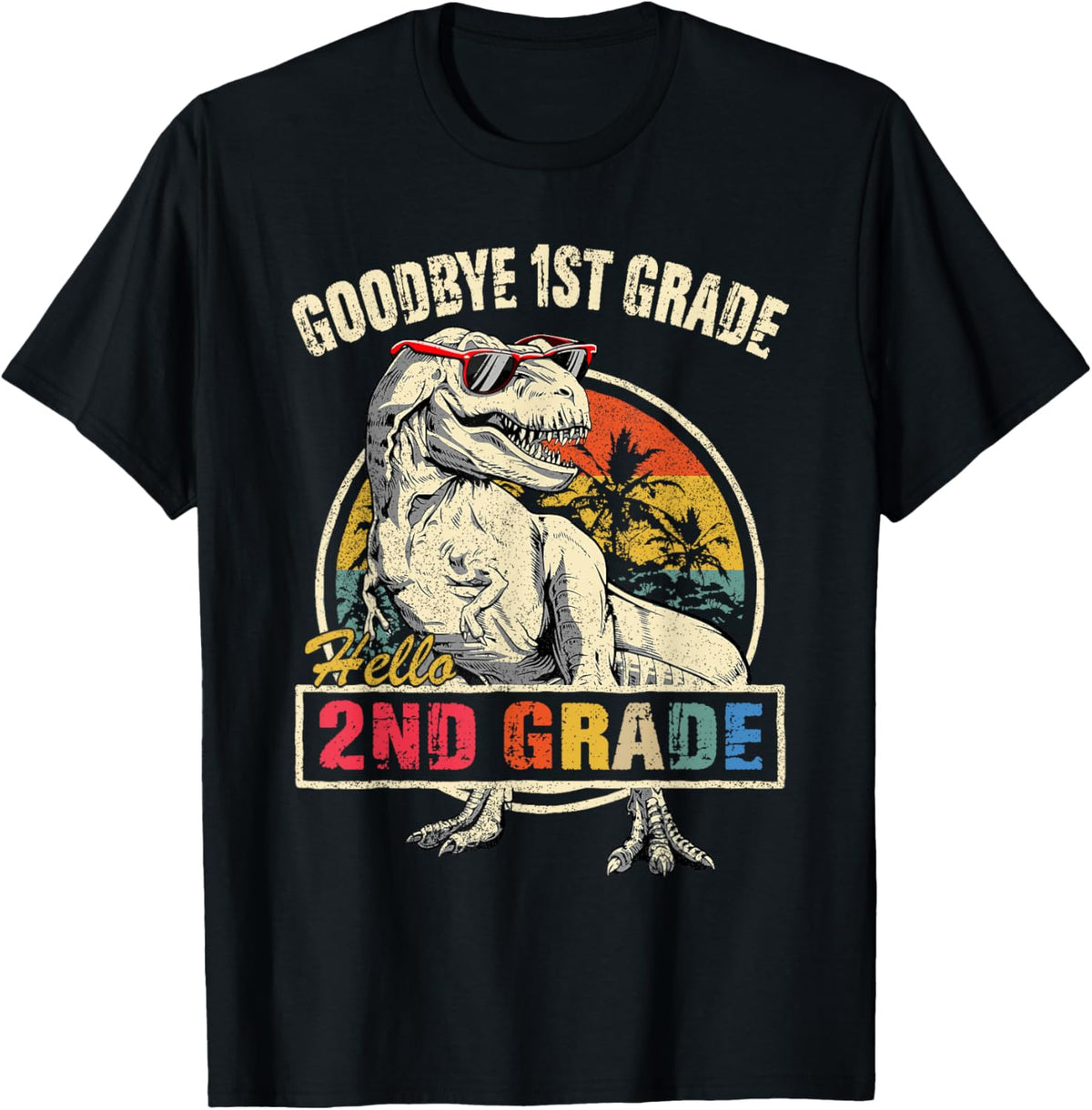 Goodbye 1st Grade Hello 2nd Grade Graduation T-Rex Dinosaur T-Shirt
