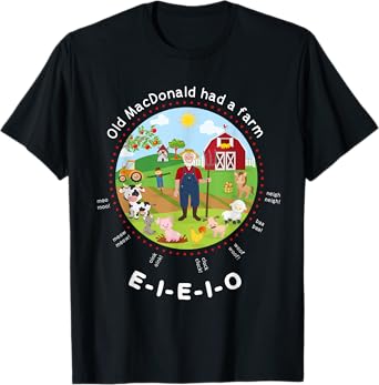 Old MacDonald had a farm English Nursery Rhyme Theme T-Shirt T-Shirt