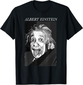 Trendy Apparel Unisex-Adults & Kids Graphic T-Shirt - Albert Einstein Logic Quote Front Back - Black - Small - Short Sleeve