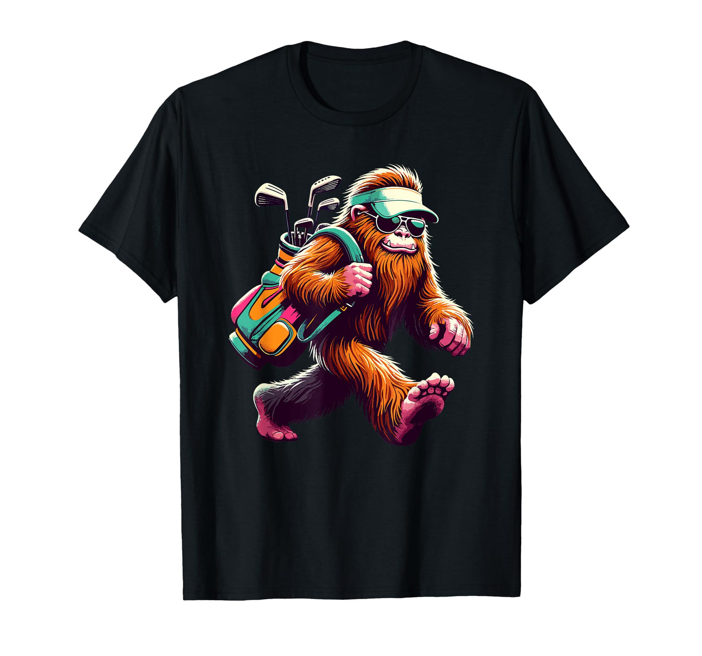 Funny Golf Novelty Men Women Kids Sasquatch Bigfoot Golfing T-Shirt