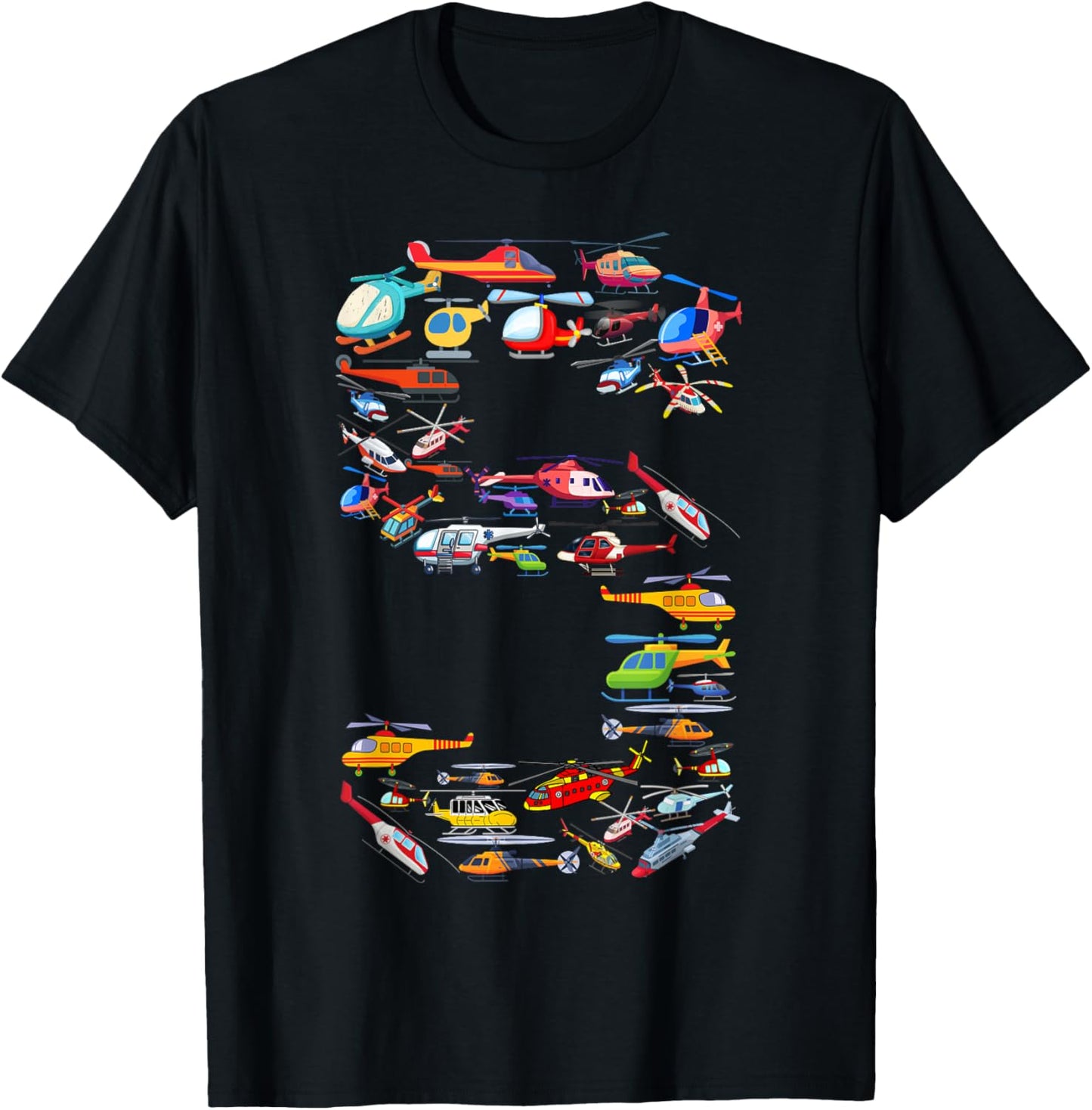 Helicopter 5th Birthday Kids Airplane 5 Year Old Boy Plane T-Shirt