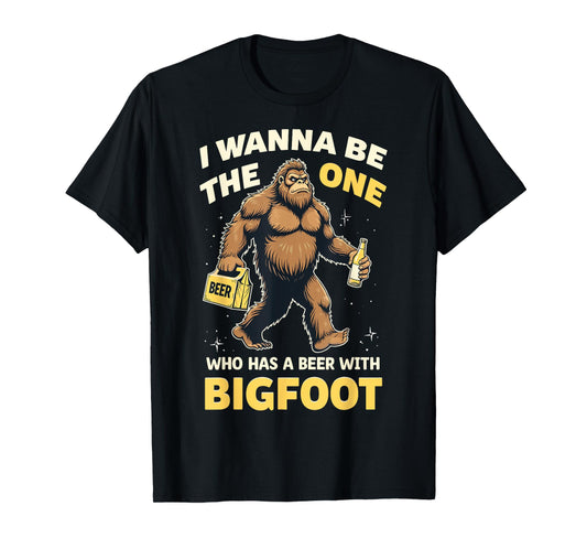 Funny Beer With Bigfoot Sasquatch Beer Lover Drinking Party T-Shirt