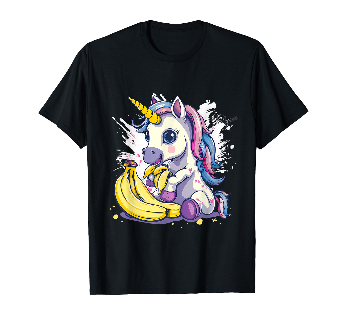 Banana Unicorn Watercolor Animal Art Drawing Banana Fruit T-Shirt