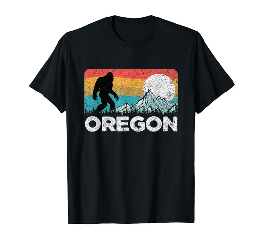 Oregon Pride Bigfoot Mountains 80's Vintage Nature Oregon T-Shirt