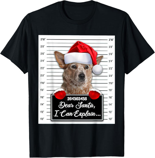 Dear Santa I Can Explain Funny Christmas RED Heeler Xmas T-Shirt