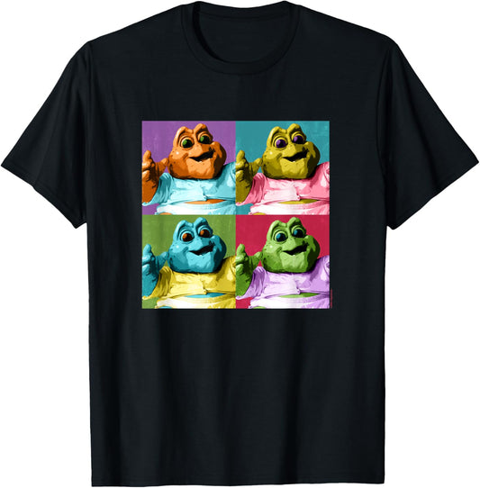 Dinosaurs Baby Sinclair Colorful Vintage Big Chest Panels T-Shirt