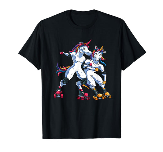 Magical Rainbow Unicorn Sports Roller Derby Player For Kids T-Shirt