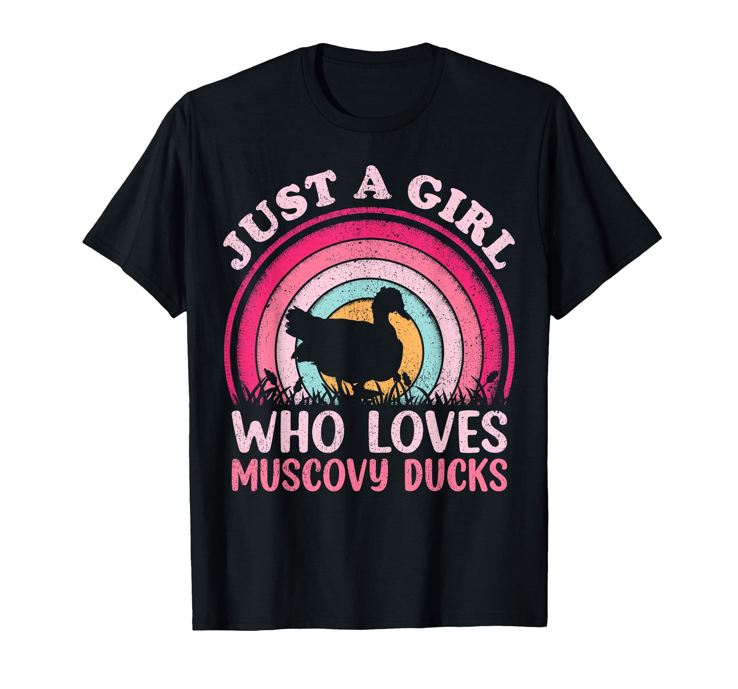 Duck Bird Vintage Retro Just A Girl Who Loves Muscovy Ducks T-Shirt