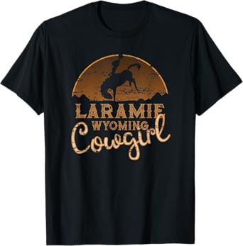 Laramie Wyoming WY Wild West Rodeo Cowgirl T-Shirt