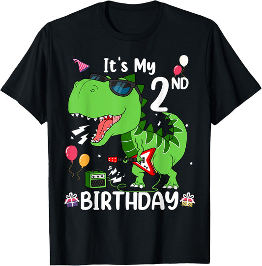 Kids It's My 2nd Birthday T-Rex 2 Year old Birthday Shirts T-Shirt