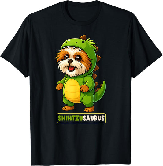 Shih Tzu Dinosaur Costume Shihtzusaurus Trex Mom Dad Kids T-Shirt