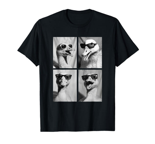 Funny Goose with Sunglasses Silly Geese Animals Photo Booth T-Shirt