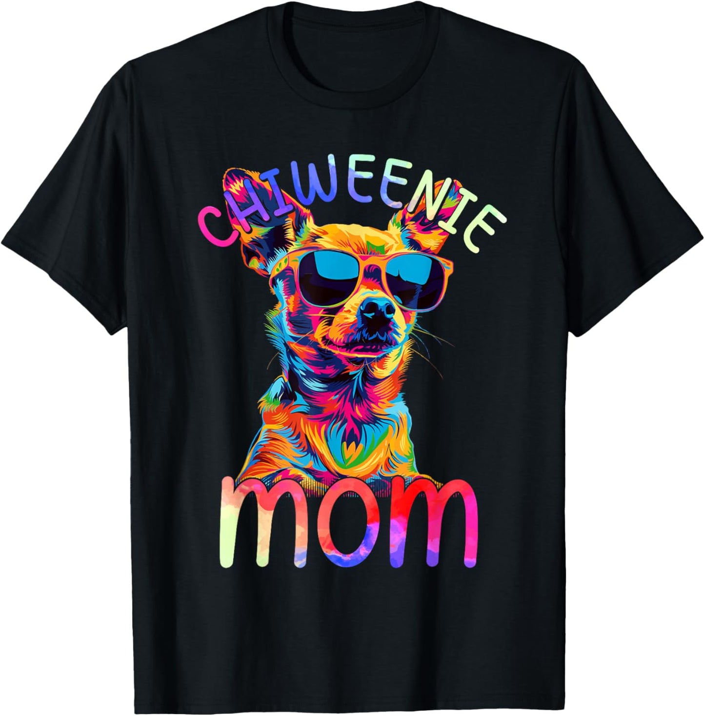 Chiweenie Mom Colorful Pop Art Chiweenie Dog T-Shirt
