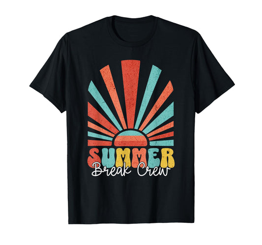 Summer Break Crew Tie Dye Last Day Of School Teacher Student T-Shirt