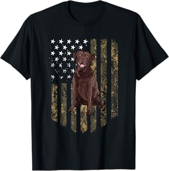 Camo American Flag Chesapeake Bay Retriever 4th Of July USA T-Shirt