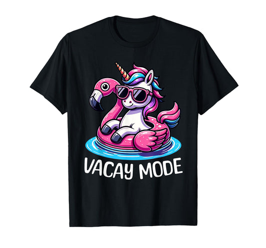 Cute Unicorn Vacay Mode Funny Family Vacation Kids Girls T-Shirt
