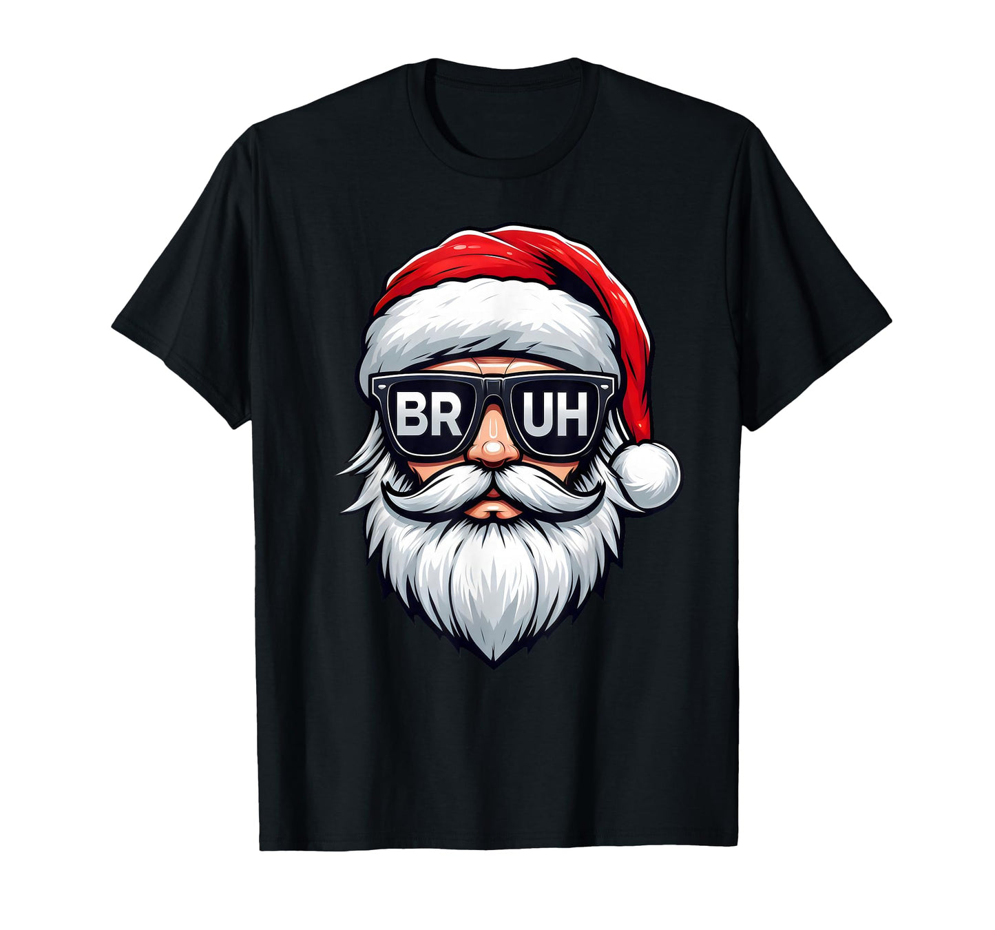Merry Christmas Bruh Santa Face Meme Funny Saying Boys Men T-Shirt