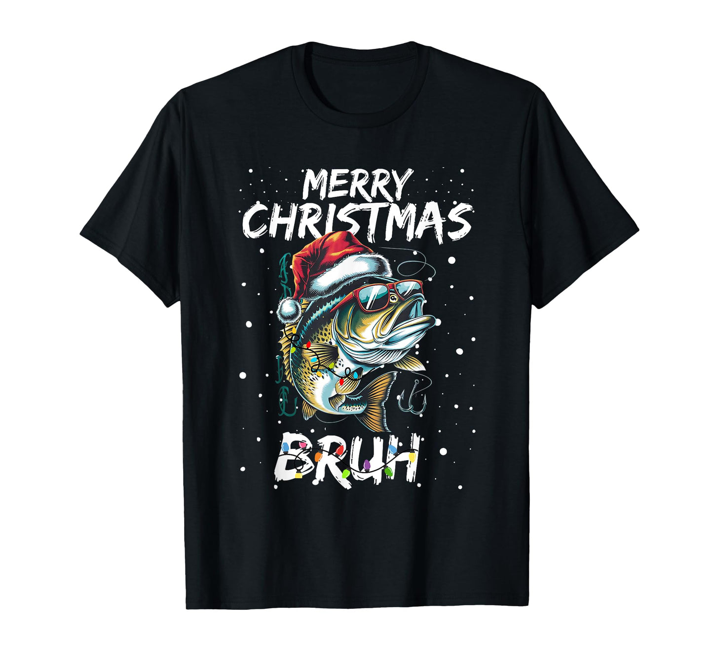 Merry Fishmas Santa Fishing Lovers Funny Fisherman Christmas T-Shirt