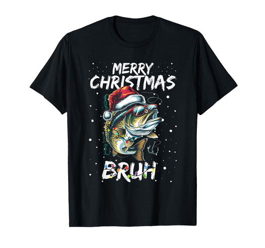 Merry Fishmas Santa Fishing Lovers Funny Fisherman Christmas T-Shirt