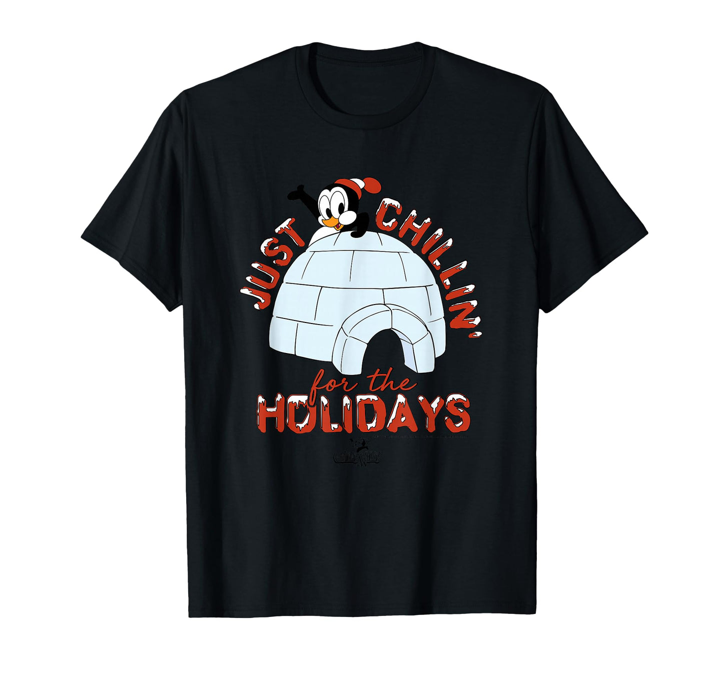 Chilly Willy T-Shirt - Unisex, Blue, Short Sleeve, Size Small, Casual, Cartoon Graphic, Holiday Theme