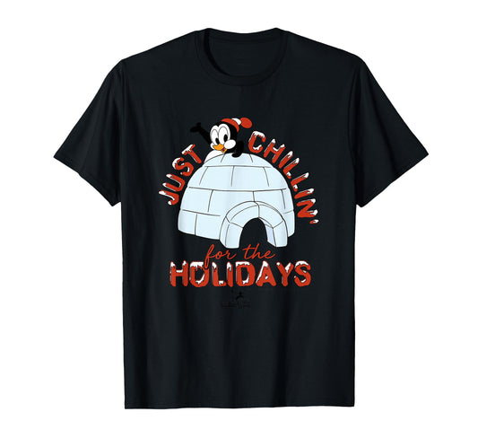 Chilly Willy T-Shirt - Unisex, Blue, Short Sleeve, Size Small, Casual, Cartoon Graphic, Holiday Theme