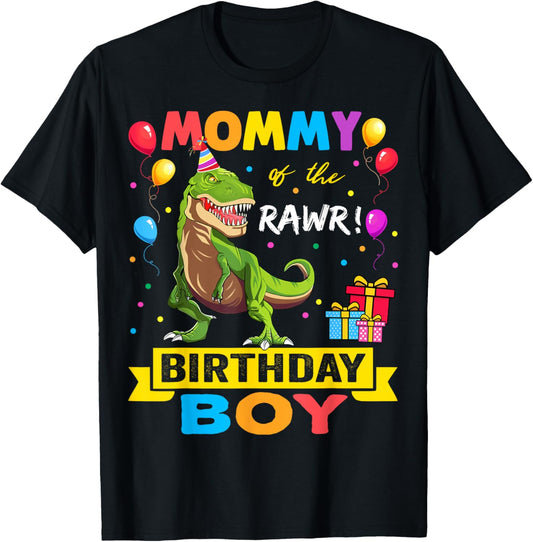 Mommy of the Birthday Boy Dinosaur Raptor Funny T-Shirt