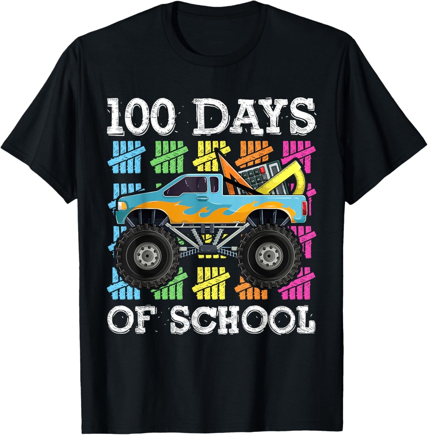 100 Days Of School Boys Shirt, Monster Truck Kids T-Shirt