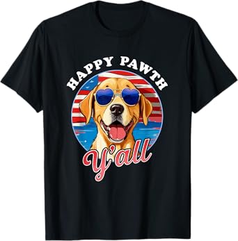 Happy Pawth Y'All Labrador July 4th Dog Lover Graphic Women Kids Men T-Shirt