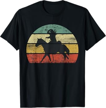Retro Girl Horse Riding Vintage Cowgirl Texas Ranch T-Shirt