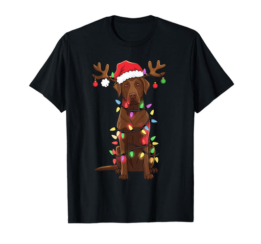 Chocolate Lab Labrador Christmas Funny Gifts Unisex-Adults, Unisex-Kids Black Small Short Sleeve T-Shirt