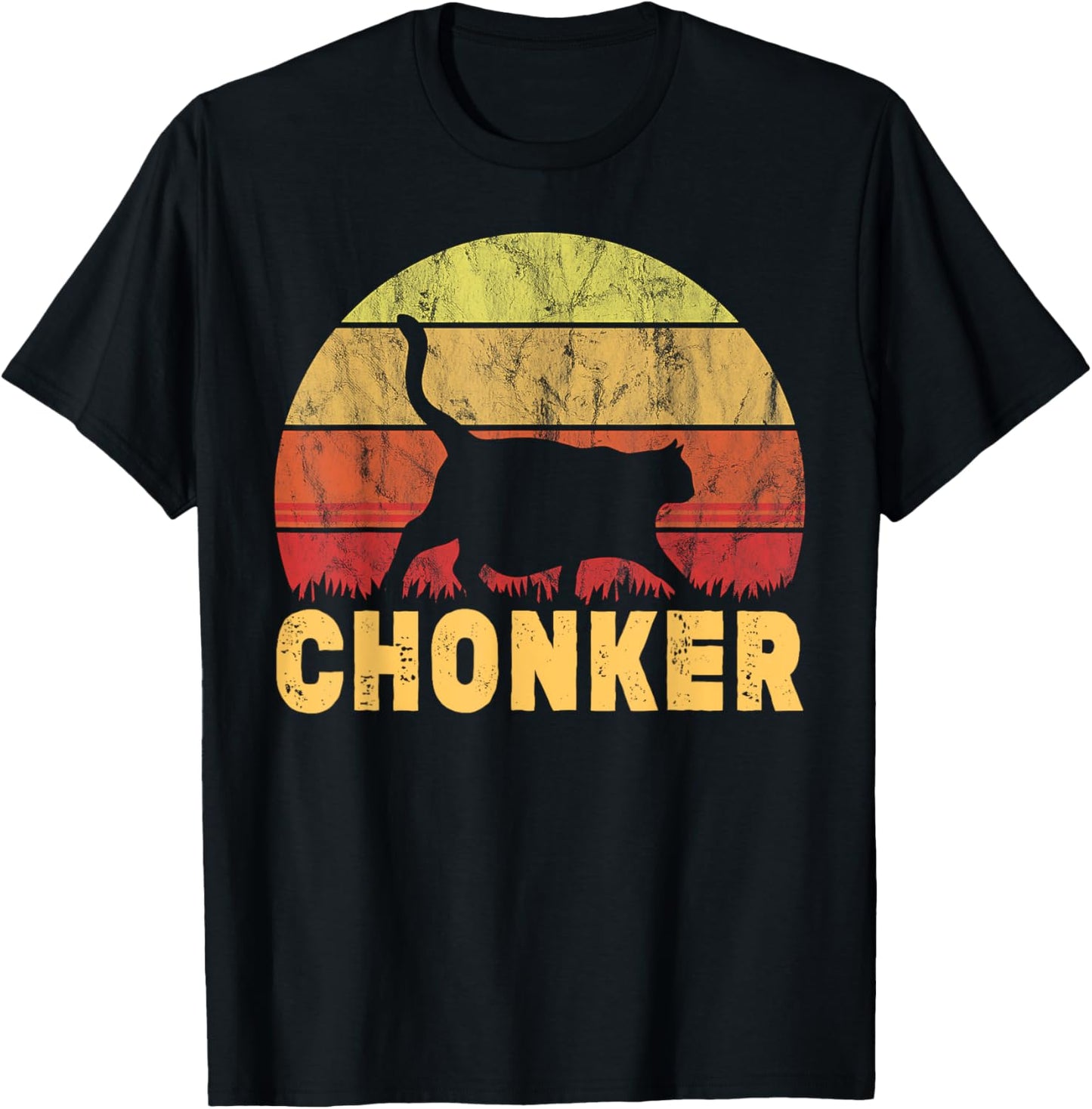 Vintage Chonker Retro Fat Cat Chonk Meme Cat Lover Gifts T-Shirt
