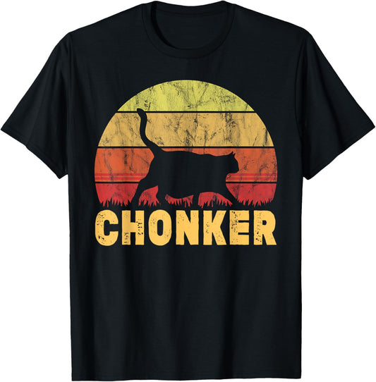 Vintage Chonker Retro Fat Cat Chonk Meme Cat Lover Gifts T-Shirt