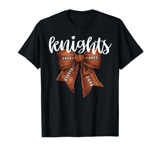 Knights Football Bow School Spirit Team Mascot Game Night T-Shirt