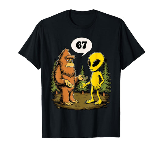 67 Funny Six Seven Gen Alpha Slang Bigfoot T-Shirt