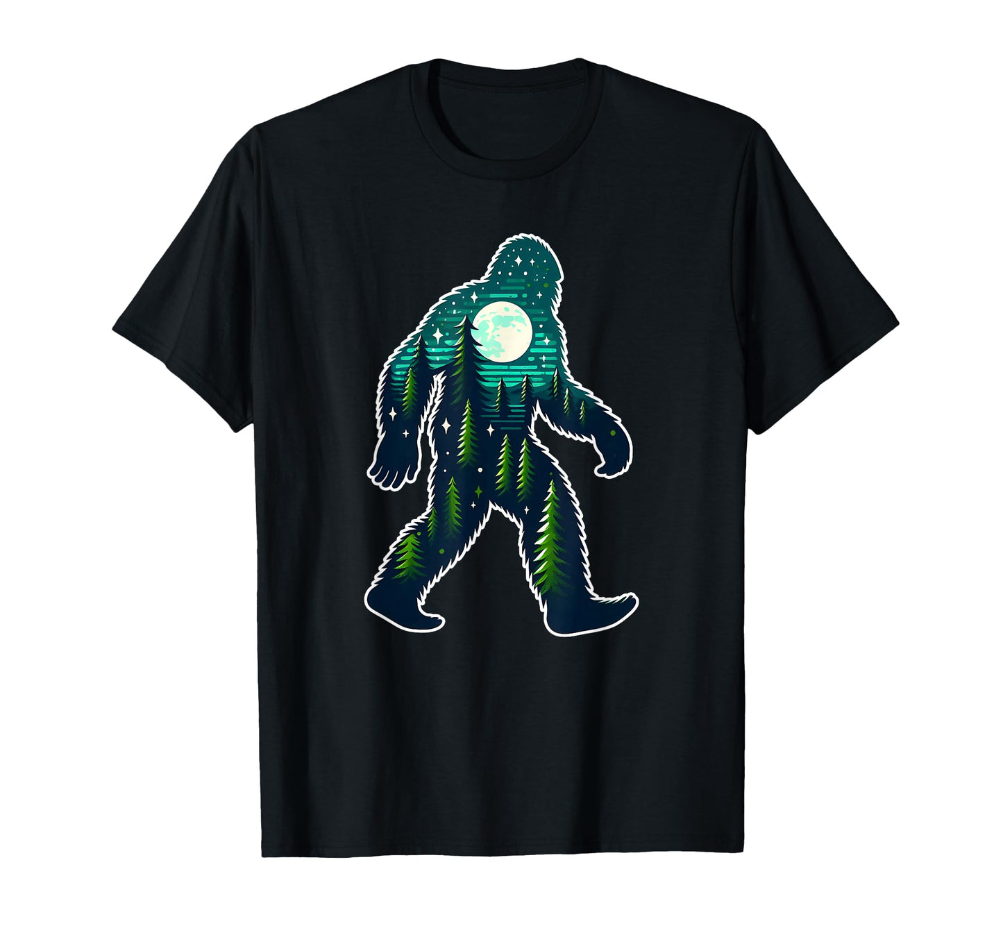Bigfoot Sasquatch Evening Forest Silhouette T-Shirt