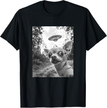 Chihuahua UFO Meme - Funny Chihuahua Selfie with UFO T-Shirt