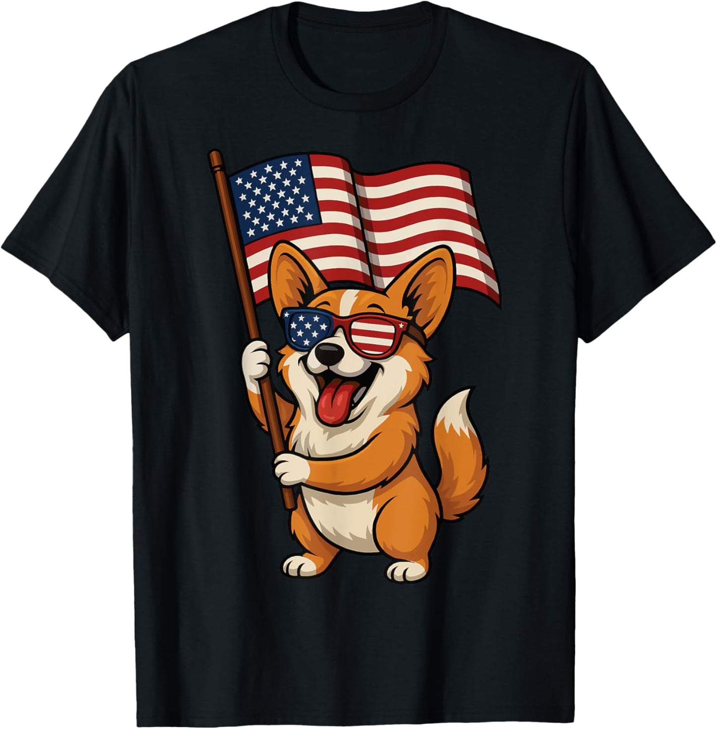 Corgi Usa Flag 4th of July T-shirt