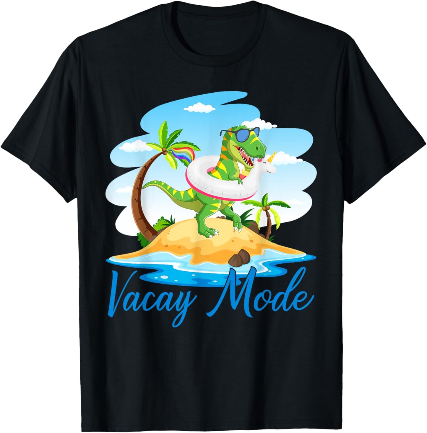 Vacay Mode Cute Dinosaur T Rex Funny Beach Family Vacation T-Shirt
