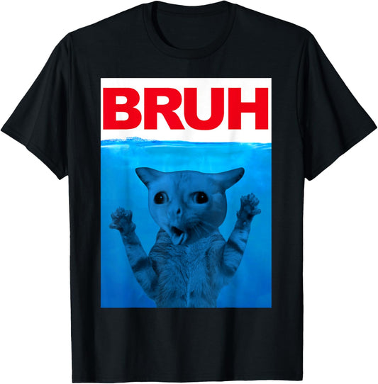 Bruh Meme Funny Saying Brother Greeting Teens Boys Bruh Cat T-Shirt
