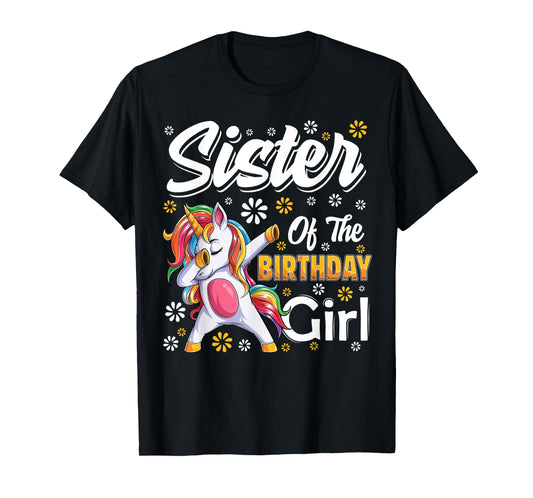 awesome dabbing unicorn birthday Sister Family Matching T-Shirt