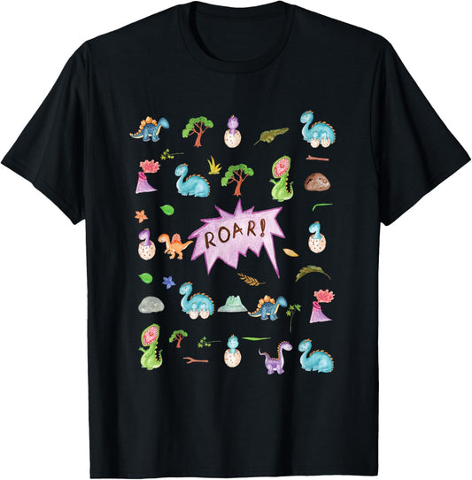 Dinosaur clip art Print for Adults ABDL AB/DL Ageplay DDLG T-Shirt