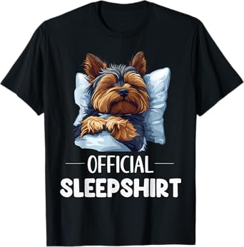 Official Yorkshire Terrier Sleepshirt Cute Yorkie Dog Lover T-Shirt