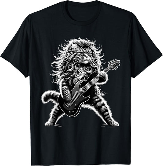 Rock and Roll Cat playing Guitar T-Shirt