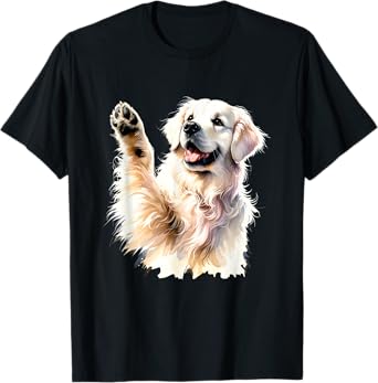Golden Retriever Funny Dog Lover Paw Print Puppy Animal Cute T-Shirt