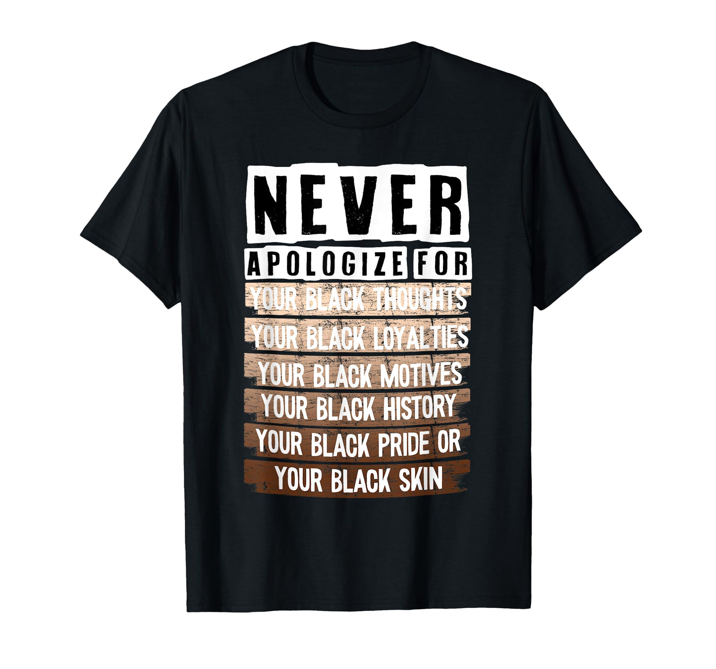 Never Apologize For Your Black Thoughts Your Black Loyalties T-Shirt