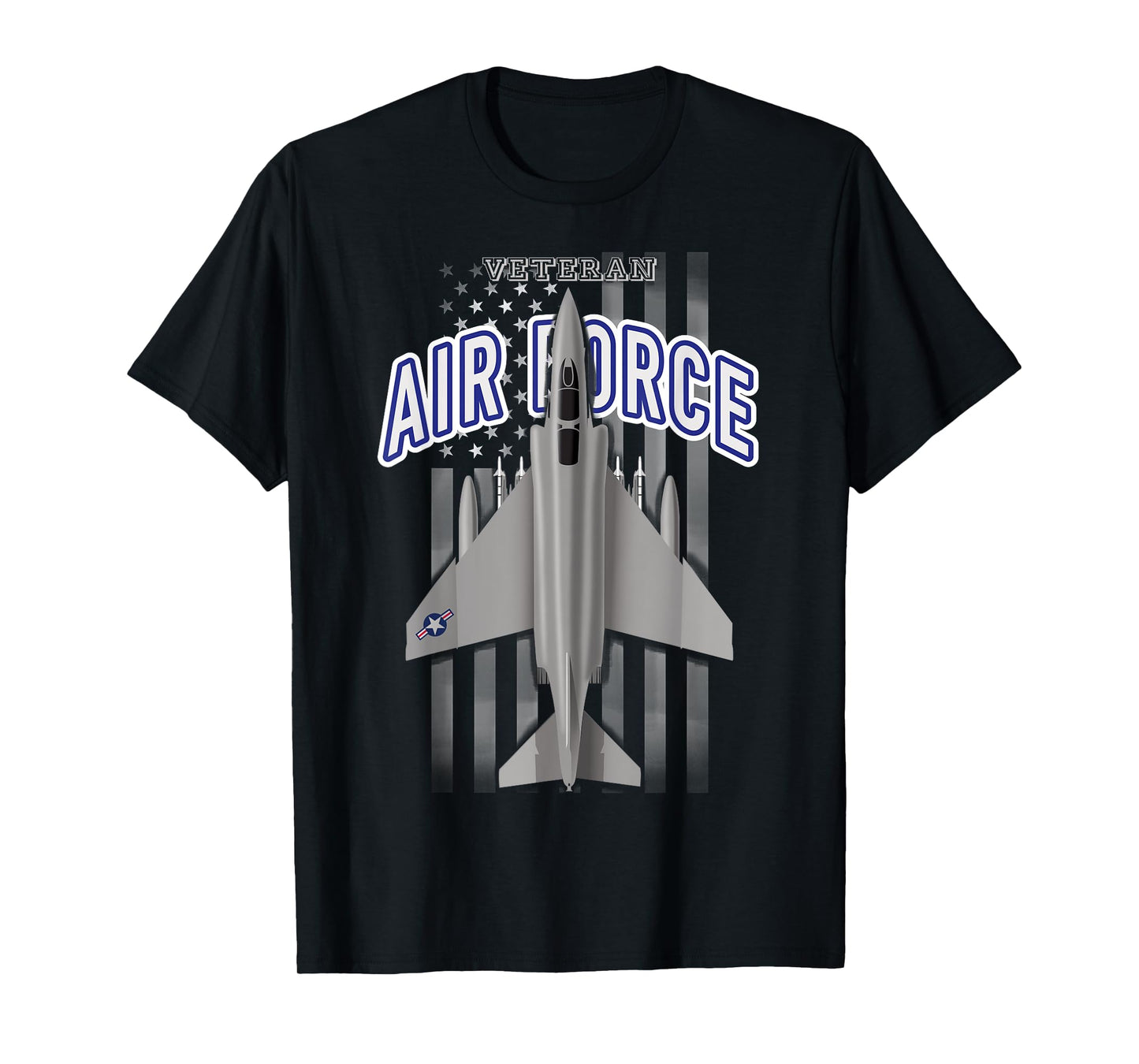 Air Force Veteran F-4 Phantom and Flag T-Shirt