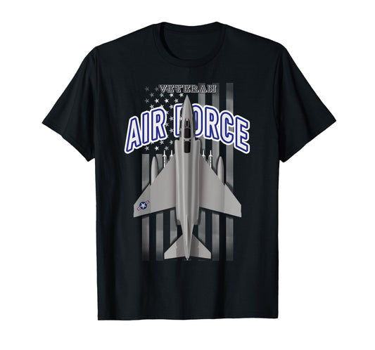 Air Force Veteran F-4 Phantom and Flag T-Shirt