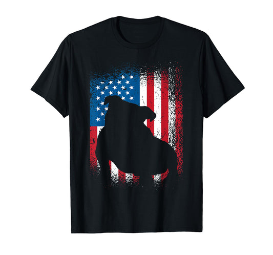 American flag bulldog design bulldog lover T-Shirt
